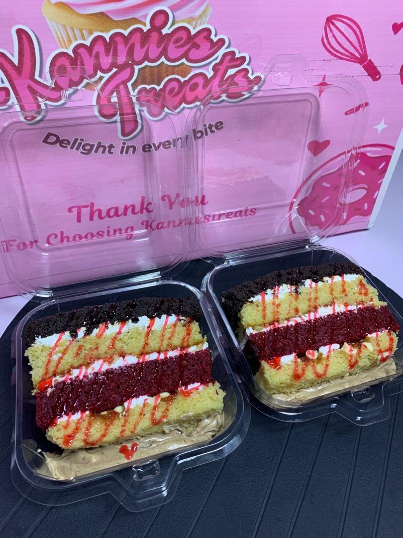 3 Flavour Cake Slice