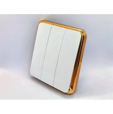 3gang Electricals switches for installation, 1/2/3 multiple switch specifications to choose from. Home wall exposed wire wall switch panel, dual control luminous champagne 10A 110-250V