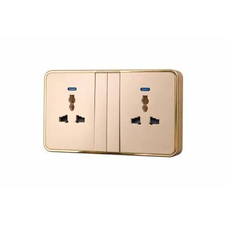 Multi-functional Three-Hole Dual-Control Wall-Mounted Switch Socket, Household and Commercial Dual-Socket Wall Outlet, Luminous White Panel Socket with Switch, 13A, Exclusive Design