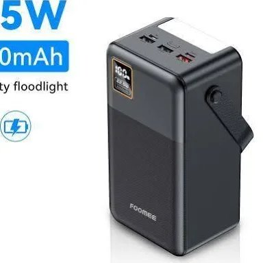 FOOMEE AF60 60000mAh 22.5w super fast charging Power Bank with Built-in Strap and Flashlight