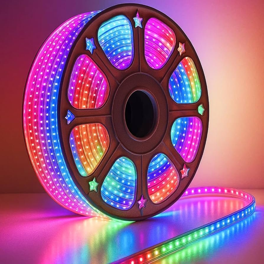 LED Rope Light | 48 LEDs/Meter Waterproof Strip Light | Cove Light for False Ceiling, Diwali, Balcony & Indoor Decoration (Multicolor)