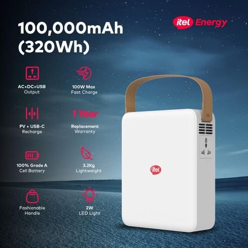 Itel Power Go Pro, 100,000MaH Portable power supply