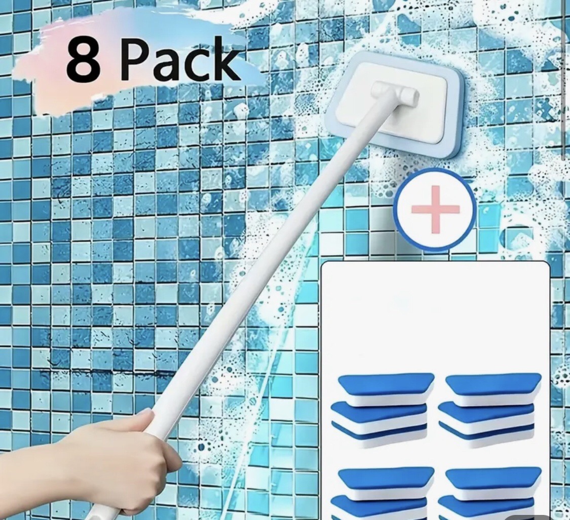 white shower cleaning brush